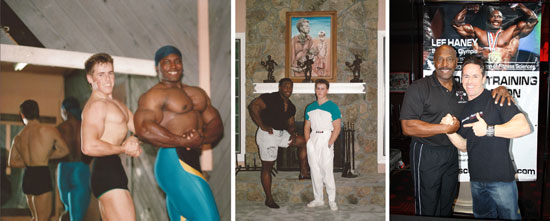 Mario Rieger und Lee Haney vor 23 Jahren und jetzt bei ihrem Wiedersehen